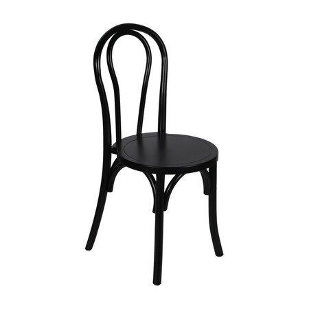 Flash Furniture Betsy Commercial Grade Black Thonet Style Solid Wood Stackable Dining Chair ZH-8003A-BLK-GG